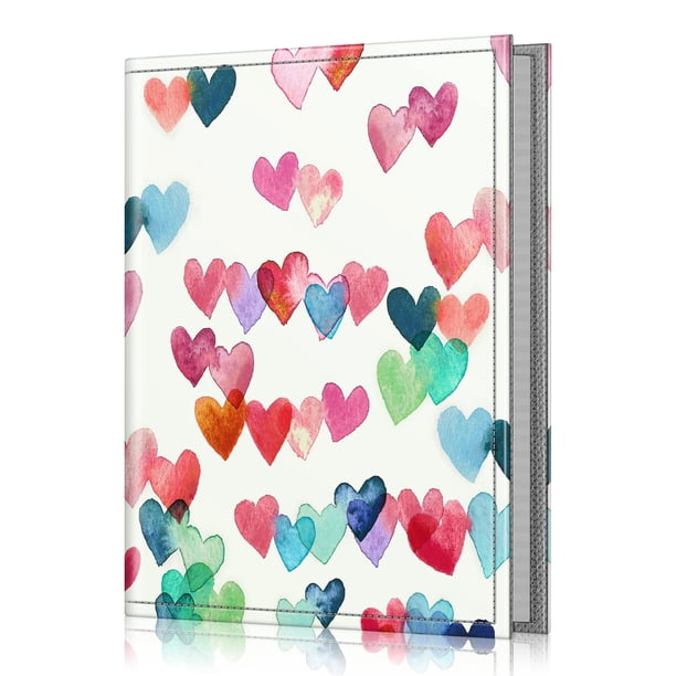 Álbum de fotos FINTIE Raining Hearts de 4 x 6 fotos con capacidad para 52