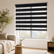 thumbnail image 4 of Cortina Roller Zebra Negra 240x220 cm Doble Tela Día y Noche Regulable para Ventana, 4 of 6