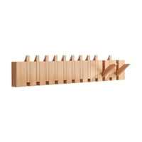Magideal - Perchero De Pared Para Piano, Obra De Arte, Perchero Para Entrada, Perchero De Pared Abatible Para Entrada, Toallero Para Puerta De Entrada De Sala De Color Madera 12 Teclas