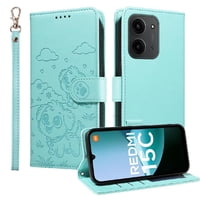 Funda Billetera Foxdock Compatible Con Xiaomi Redmi 15C 5G/4G, Diseño Perrito Tierno, Ranuras Para Tarjetas Y Soporte Plegable