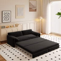 M&Ms - 66"" Queen Pull Out Sofa Bed, 3-In-1 Convertible Sleeper Sofa With Side Storage,Multi-Functional Velvet Loveseat Bed For Living Room,Bedroom,Apartment,Office.(Old Sku W1885P214784;New Sku W1885S00222)