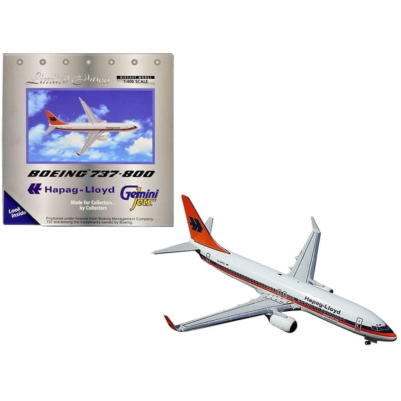 Avión Gemini Jets Hapag Lloyd B737-800 (W) a escala 1:400