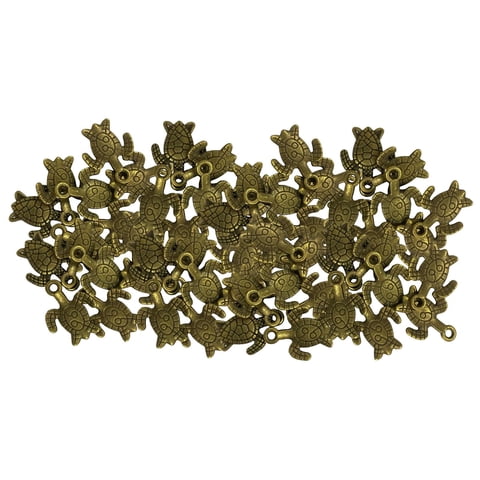 Magideal - 50X Dijes De Tortuga De Aleación, Cuentas De Animales Marinos, Colgantes De Dijes De Tortuga Para Pulsera, Collar, Joyería, Fabricación Artesanal Diy Bronce
