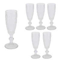 Homewell - Set 6 Copas Champagne Vidrio Transparente 160Ml