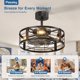 thumbnail image 3 of Ventilador de Techo Passky 20 Pulgadas Jaula Luz Negro Industrial, 3 of 3