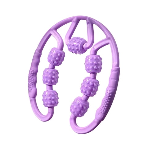 Magideal - Rodillo Muscular De Mano Para Las Piernas Roller De Piernas Para Muslos 7 Ruedas Equipo De Herramienta De Masaje Masajeador Para El Golfista De La Cin Púrpura