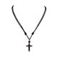 thumbnail image 1 of Collar BlueRica 46‑91 cm con colgante de cruz y cordón negro, 1 of 6