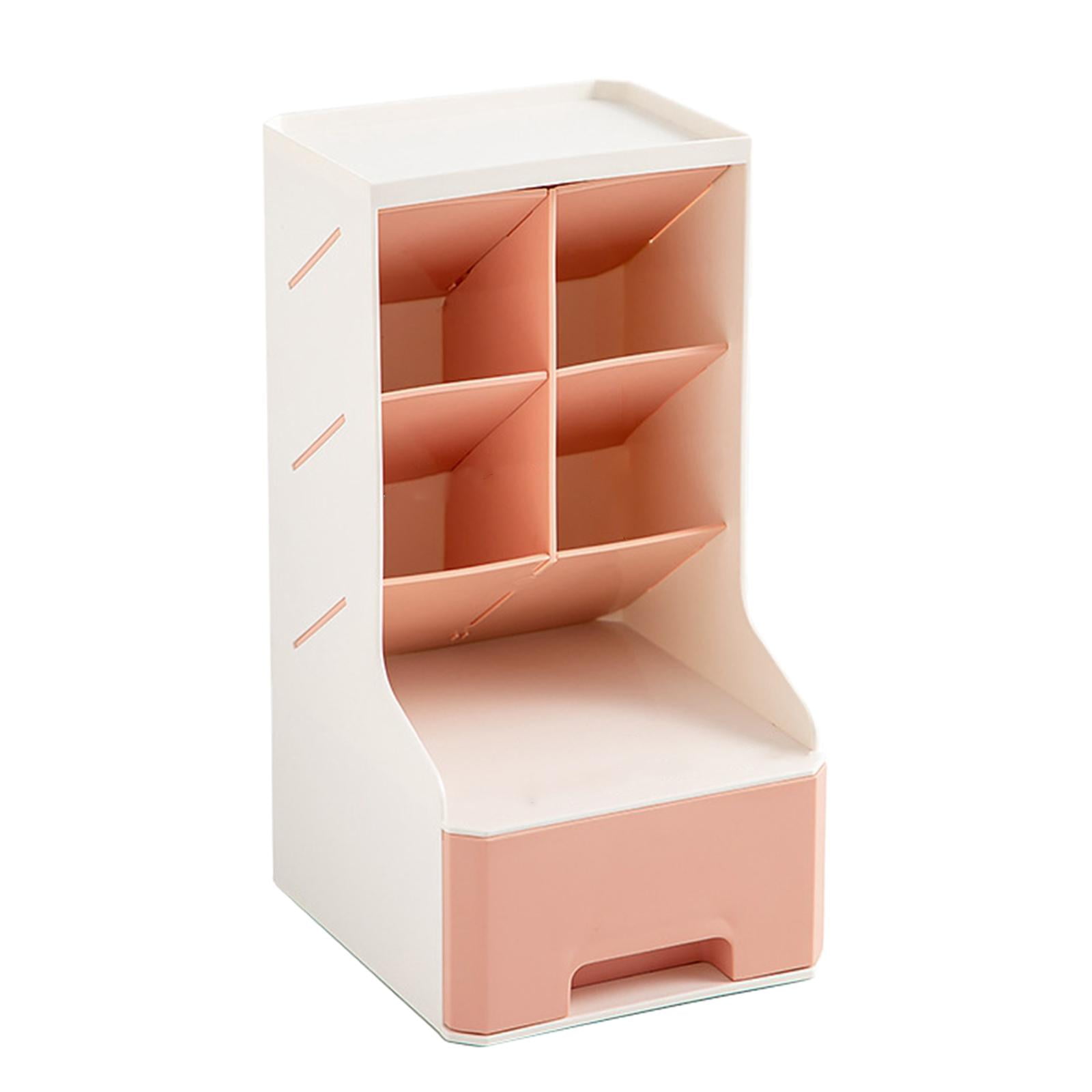 Magideal - Organizador De Almacenamiento De Escritorio De Gran Capacidad, Portalápices, Caja De Papelería De Escritorio, Contenedor, Organizador De Escritorio Rosado