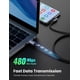 thumbnail image 4 of Cable de carga UGREEN USB-A a USB-C de ángulo recto, 3A, 2 m, negro, 4 of 7