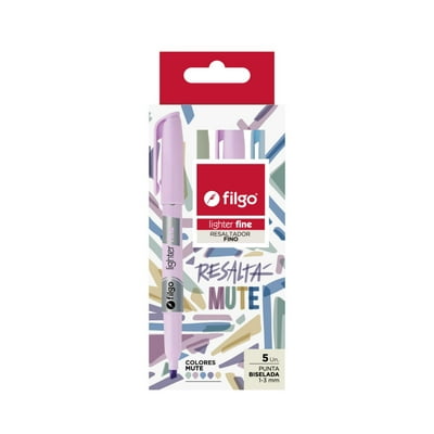 Resaltador Lighter Fine / Estuche 5 Mute Filgo