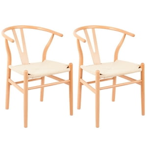Pack 2 Sillas Comedor Novahus Wishbone Natural Beige
