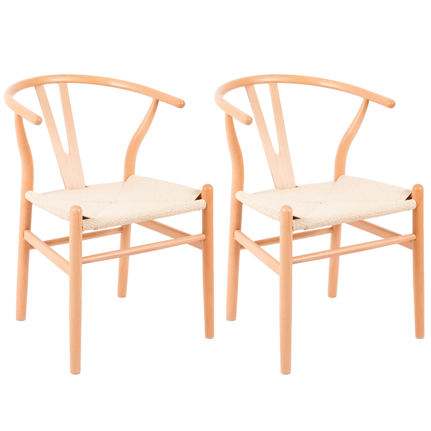 Pack 2 Sillas Comedor Novahus Wishbone Natural Beige