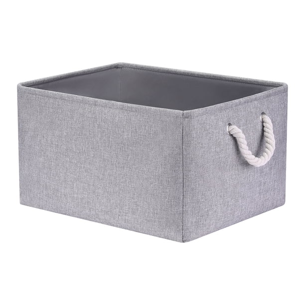 Cubo de Almacenamiento REGALWOVEN, Caja de Almacenamiento de Tela con Asas para Armario, 1 Cesta de Almacenamiento para Organizar Ropa Libros Gris 17.7*13.8*10in