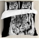 thumbnail image 1 of Tiger Bedding Set King Size,King of Sundarbans In A Dark Environment Mild Mannered Majestic Animal Black Polyester Duvet Cover, 1 of 5