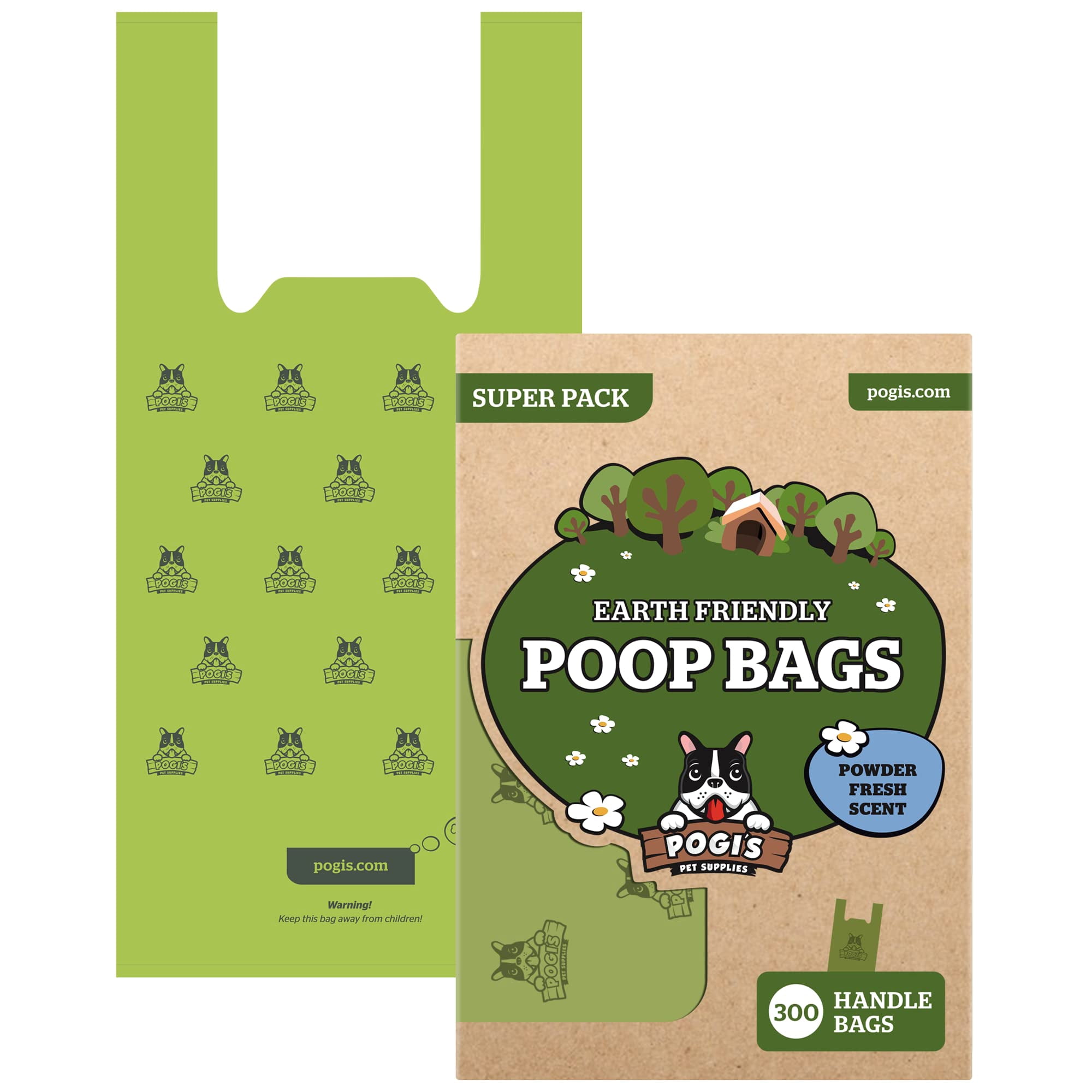 Pogi's Pet Supplies - Bolsas Para Excrementos De Perro Pogi Con Asas Fáciles De Atar 300 A Prueba De Fugas
