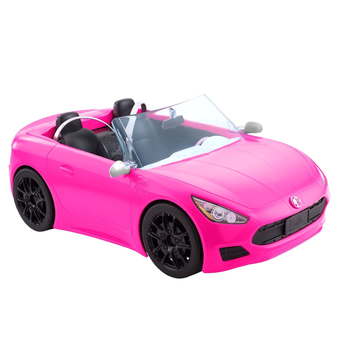 Auto Convertible Barbie Rosado 2 Asientos Con Cinturones