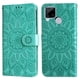 thumbnail image 1 of Funda tipo cartera FOXDOCK para Realme C15 , diseño girasol en relieve, cuero PU, cierre magnético, soporte y tarjetero, 1 of 5