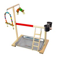 Magideal - Universal Parrot Perch Stand Actividad De Madera Play Center Platform Juguetes Para Masticar Bird Swing Toy Para Cacatúas Guacamayos Budgies Playing