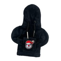 Ioensy - Funda Navideña Para Palanca De Cambios De Coche, Pomo De Palanca De Cambios De Felpa Suave, Funda Con Capucha, Funda Con Cabeza De Papá Noel Negra