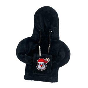 Ioensy - Funda Navideña Para Palanca De Cambios De Coche, Pomo De Palanca De Cambios De Felpa Suave, Funda Con Capucha, Funda Con Cabeza De Papá Noel Negra