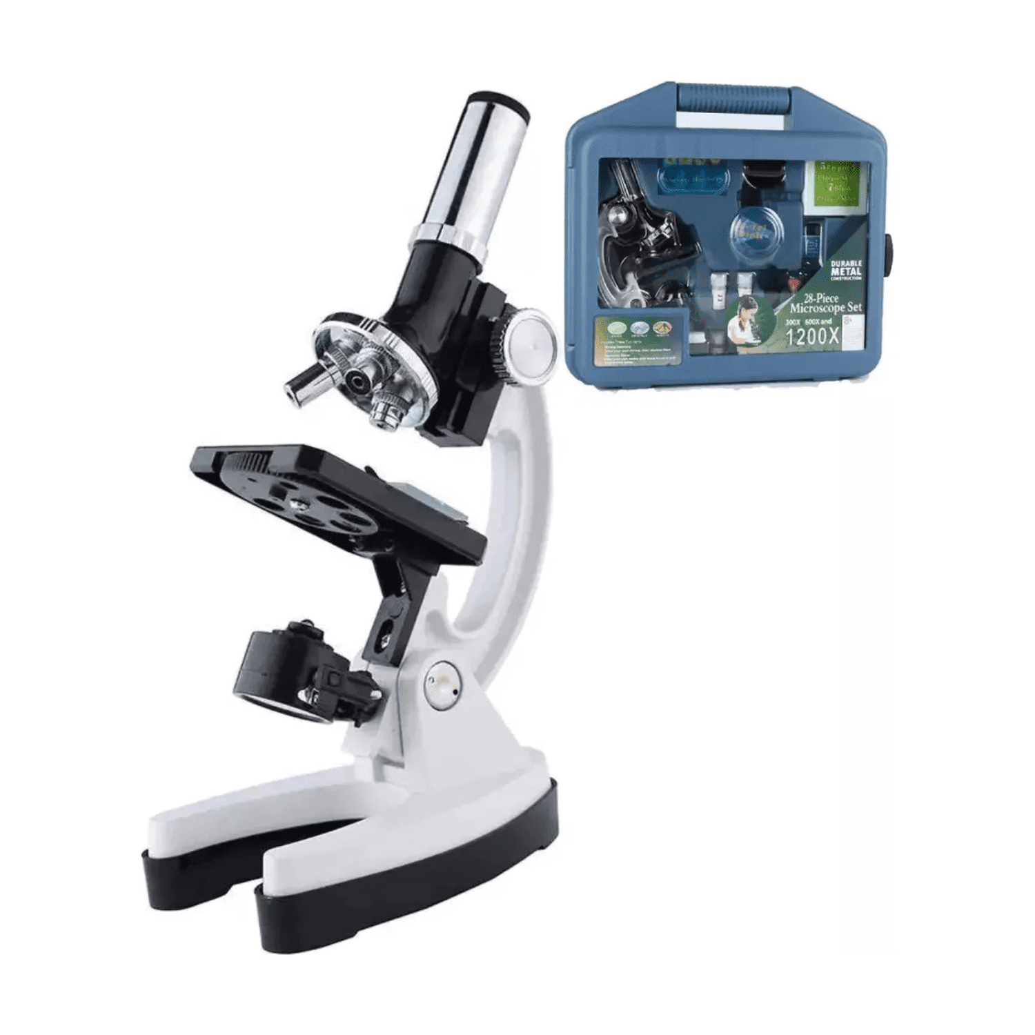 Genérico - Set De Microscopio Para Niños Con Maletin Y Accesorios Blanco