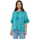 thumbnail image 1 of Blusa Mujer Manga Campana Petróleo Print Corona, 1 of 5