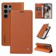 thumbnail image 1 of Funda Billetera de Cuero para Samsung Galaxy S25 Ultra con Tarjetero y Soporte - Tapa Magnética Marrón, 1 of 6