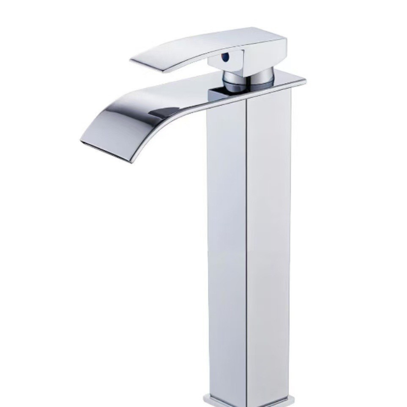 Genérico - Grifo De Baño Con Caño Alto En Cascada De Latón, Grifo Monomando