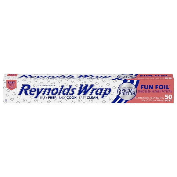 Film de Aluminio Reynolds 4,6 m x 30 cm con Corazones en Relieve