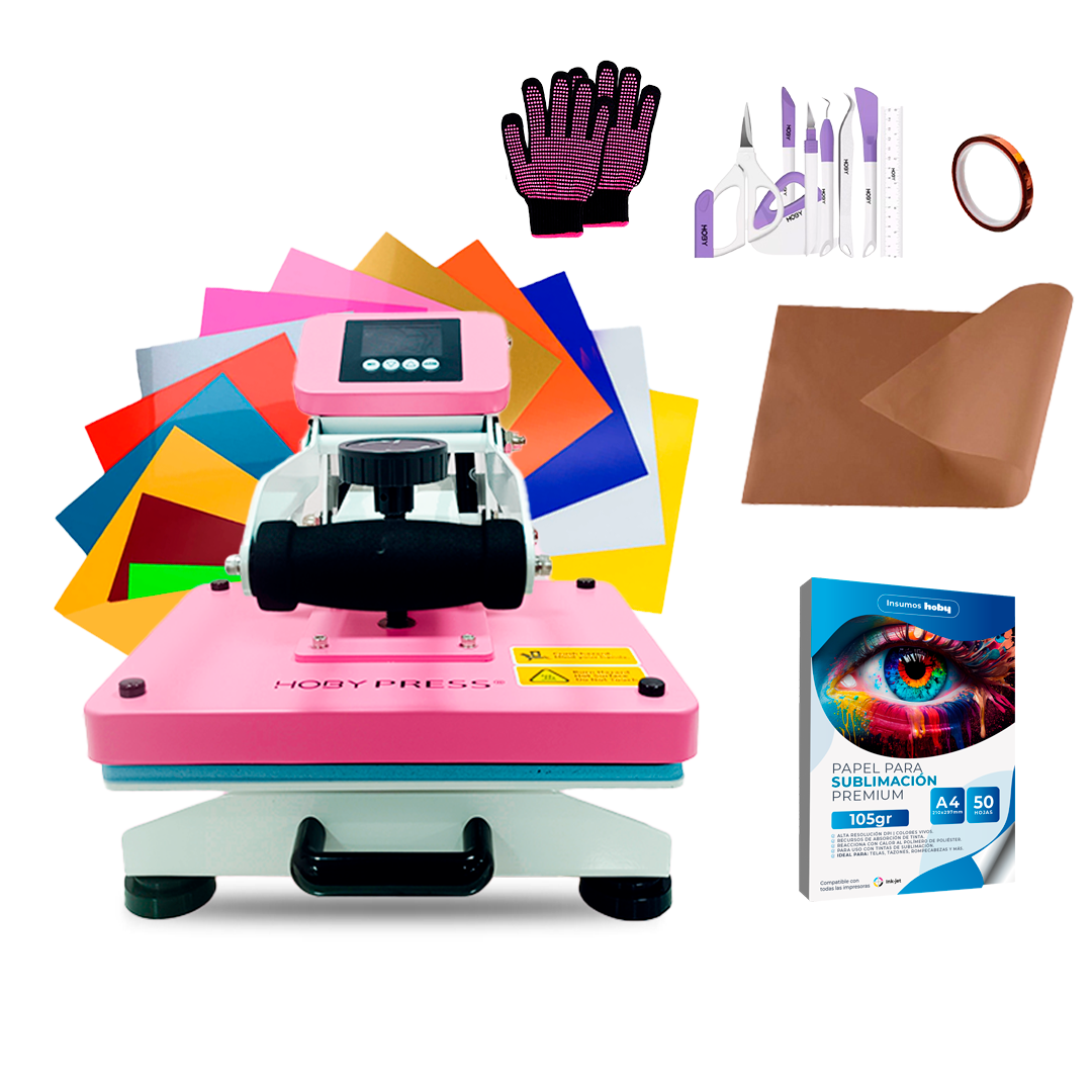 Plancha Estampadora 23X30Cm Hobypress + Herramientas E Insumos