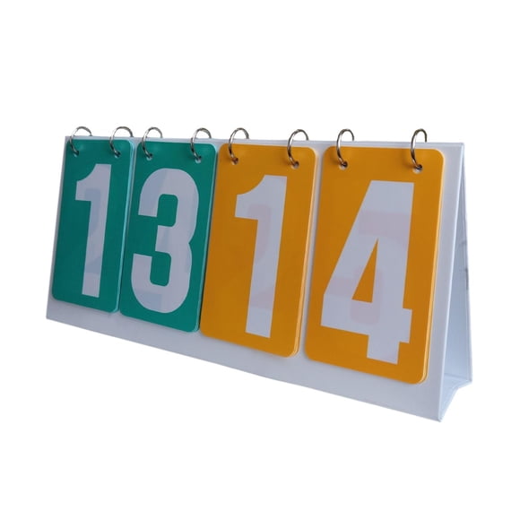 4 Dígitos Flip Score Board Juego Grande Para Pelota De Tenis Baloncesto Voleibol Amarillo Verde