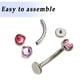 thumbnail image 3 of Piercing para ombligo de titanio F136, corrugado al agua, con diamante checo, aleación de titanio G23, para cuerpo, joyería, anillo de suspensión para ombligo., 3 of 5