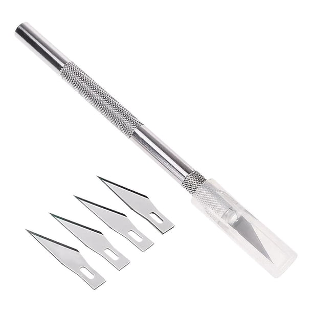 Bisturi Cortante Tipo Lapiz Con Cuchillas Metal Manualidades plateado