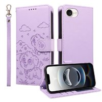 Funda Billetera Foxdock Compatible Con Iphone 16E, Diseño Perrito Tierno, Ranuras Para Tarjetas Y Soporte Plegable