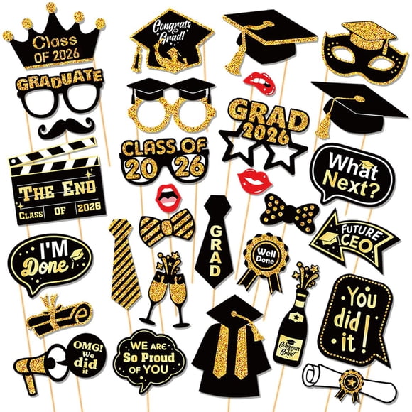 Set de 30 Accesorios para Photobooth de Graduación AMABAZR 2026