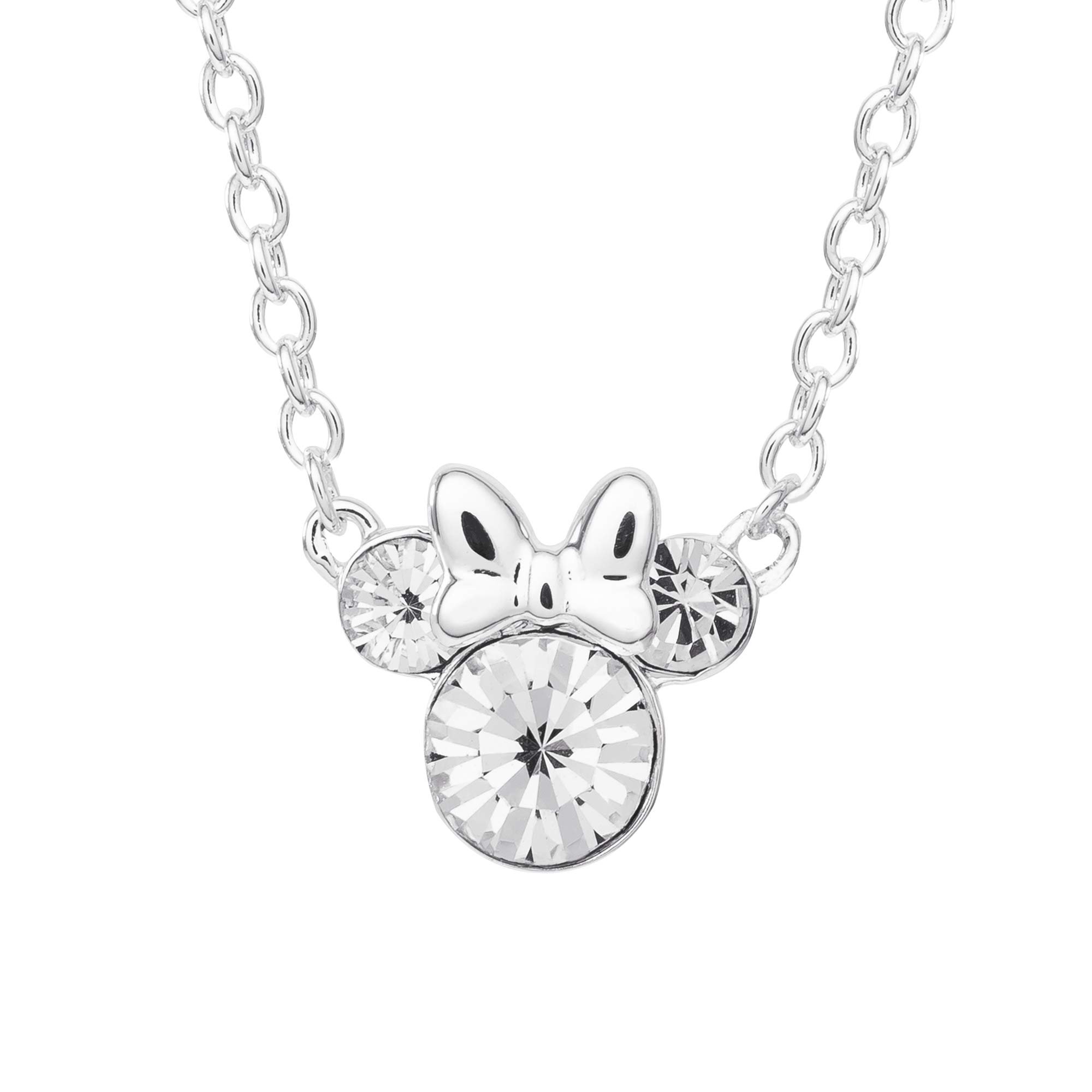 Collar Con Piedra Natal De Minnie Mouse De Disney En Abril, Chapado En Plata