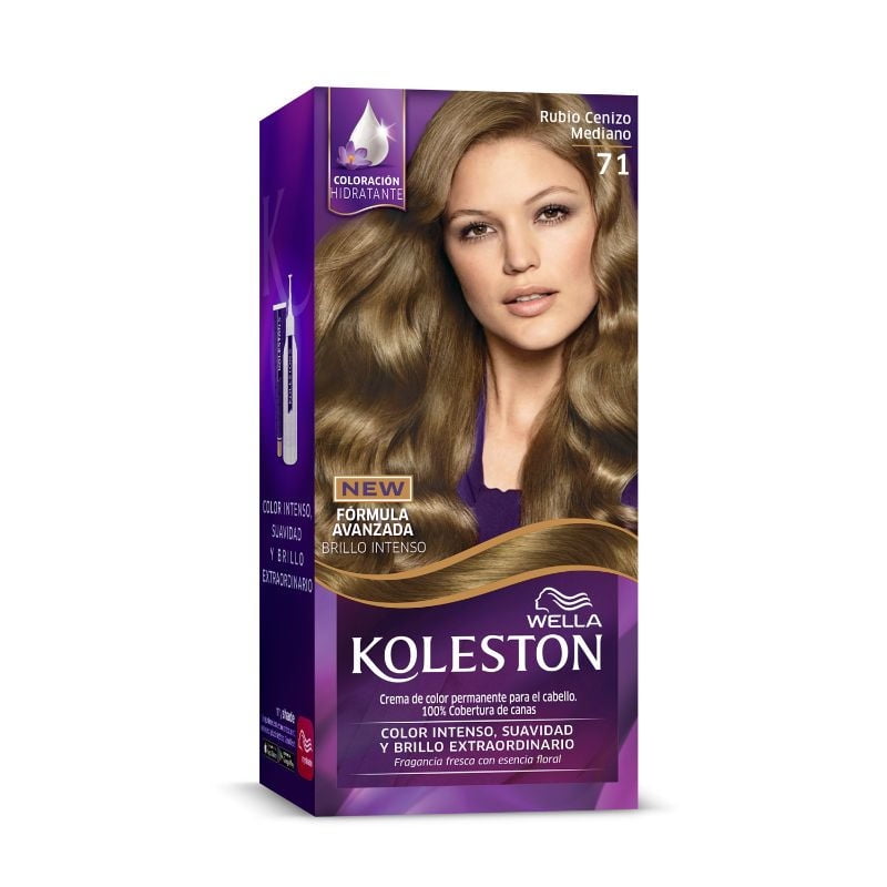 Coloración Cabello 71+activa Rubio Ceniza Mediano 1 un Koleston