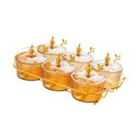 Bothyi - Bandeja De Lujo Para Servir Bocadillos De Frutos Secos, Bandeja Para Condimentos Para Fiestas, Bodas, Hogar, Color Ámbar Y 6 Rejillas