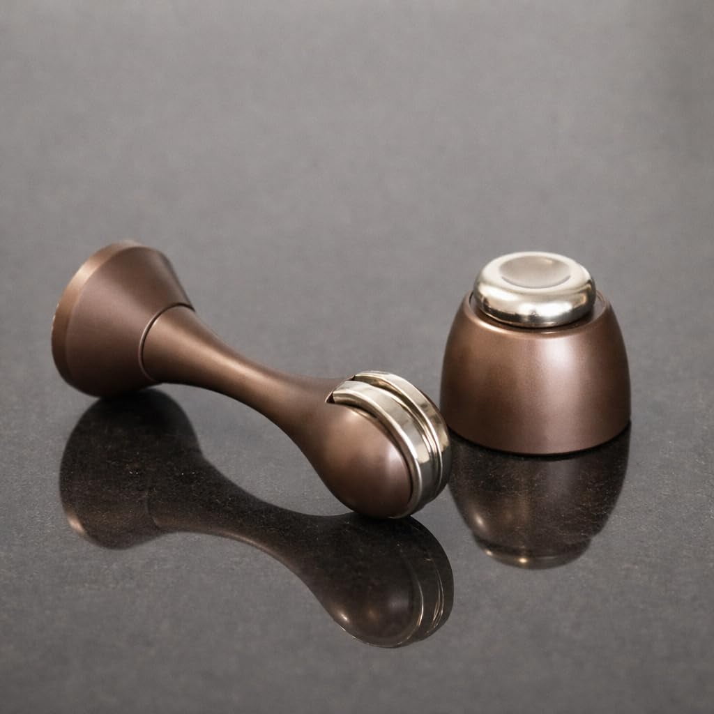 Tope De Puerta Magnético Safus, Bronce Frotado Con Aceite, Acero Inoxidable