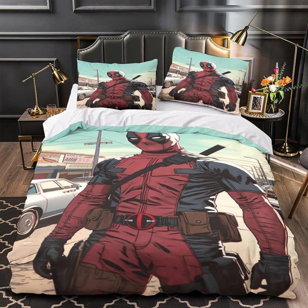Deadpool Duvet Cover Cartoon Bedding Sets Quilt Cover Anime Birthday Gifts Bedroom Decoration Queen King Full Size Bed Sheets