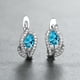 thumbnail image 1 of Water Drop Stone Hoop Earrings For Women Luxury Multicolor Zirconia Leaf Crystal Silver Color Wedding Hoop Earrings, 1 of 3