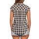 thumbnail image 3 of Camisa de Cuadros con Cuello en Punta y Mangas Cortas para Mujer de INSPIRE CHIC, Botonadura Frontal, Talla L, Blanco y Negro, 3 of 6