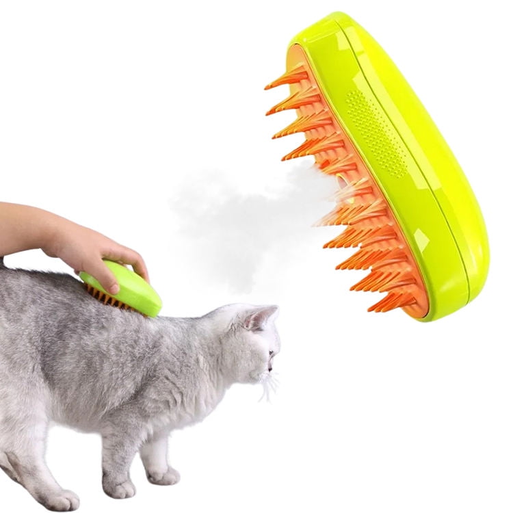 Defensor - Cepillo Automático Para Gatos A Vapor 3 En 1 Color Verde