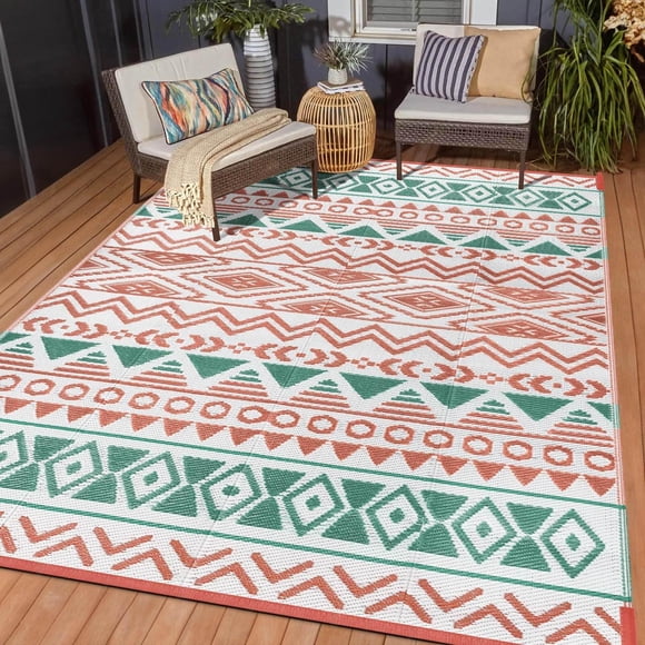 Alfombra Kalafun 122x183 cm Impermeable y Reversible para Patio