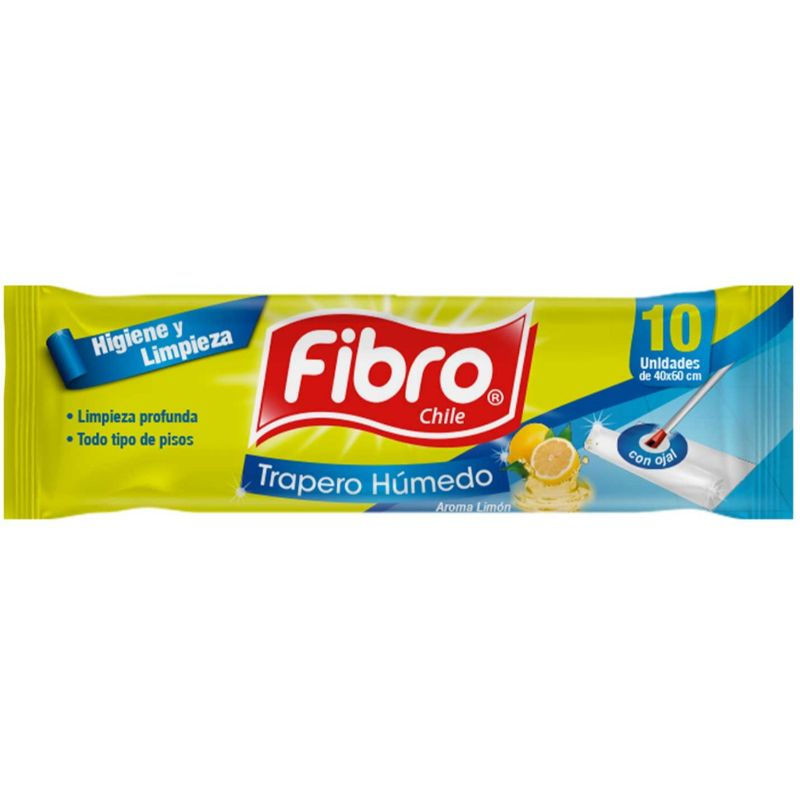 Trapero Húmedo Desechable 10 Un Aroma Limón - Fibro