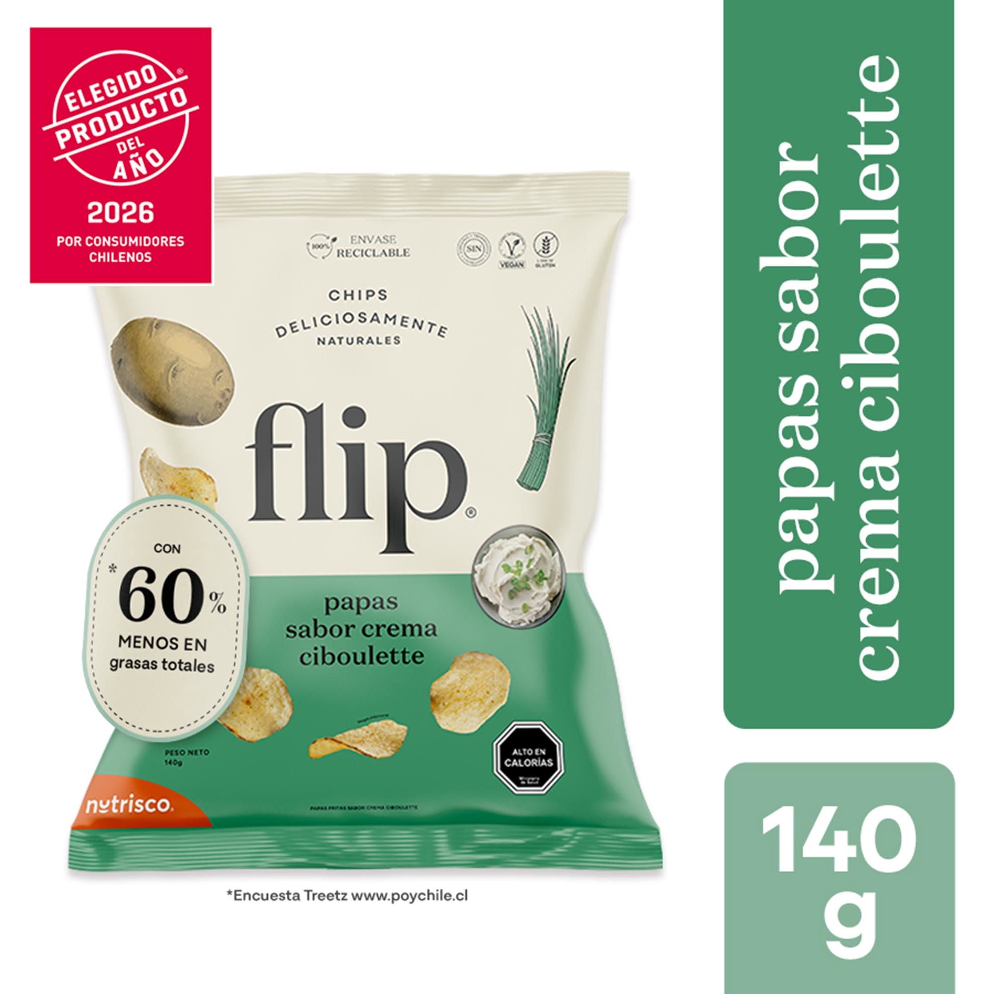 Papas Fritas De Crema Ciboulette 140 g Flip