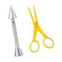 Magideal - Varilla Para Tuberías De Pasteles, Aleación De Aluminio, Diy, Palos De Flores Portátiles, Herramienta De Decoración De Pasteles Para Crema, Azúcar, Cu Con Tijera