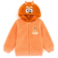 Sudadera Con Capucha Bluey Bingo Para Niños Pequeños, Acogedora, Sherpa, Con Cremallera, Naranja, 2T