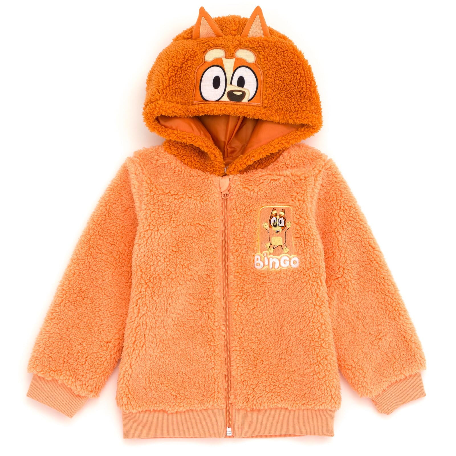 Sudadera Con Capucha Bluey Bingo Little Boys Cozy Sherpa Con Cremallera, Naranja 6