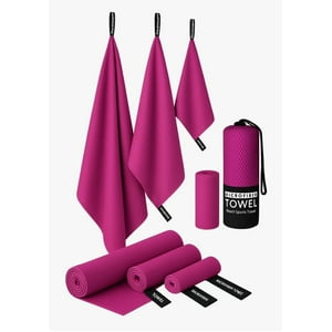 Atlas - Pack X3 Toallas Microfibra Fucsia